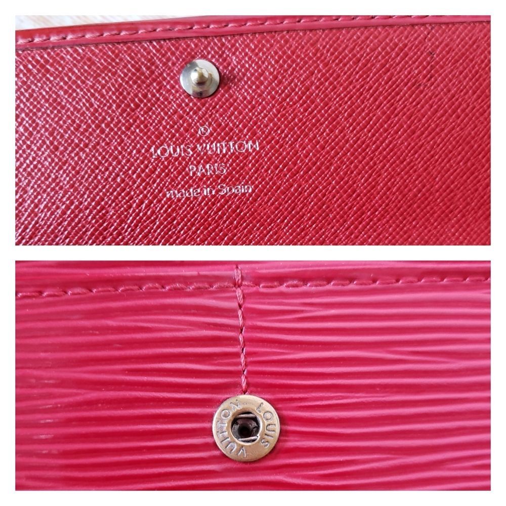 Authentic Louis Vuitton Epi Sarah Long Wallet Red Rouge Portefeuille Leather - Picture 13 of 16